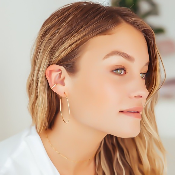 Non-pierced Conch Cartilage Clip On Ear Cuff Earring Fake Cheater Piercing - Picture 3 of 6